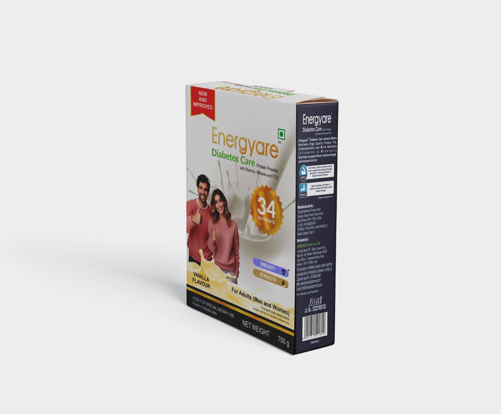 Energyare Diabetes Protein Powder 700GM Vanilla Flavour 001