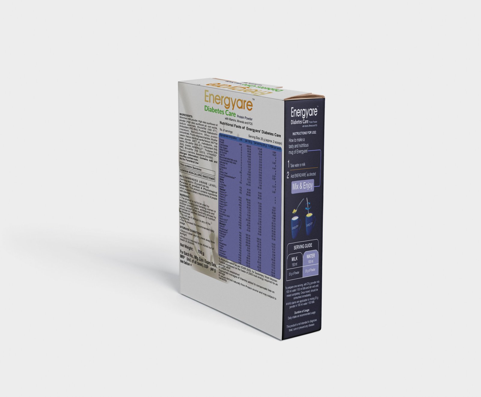 Energyare Diabetes Protein Powder 700GM Vanilla Flavour 002