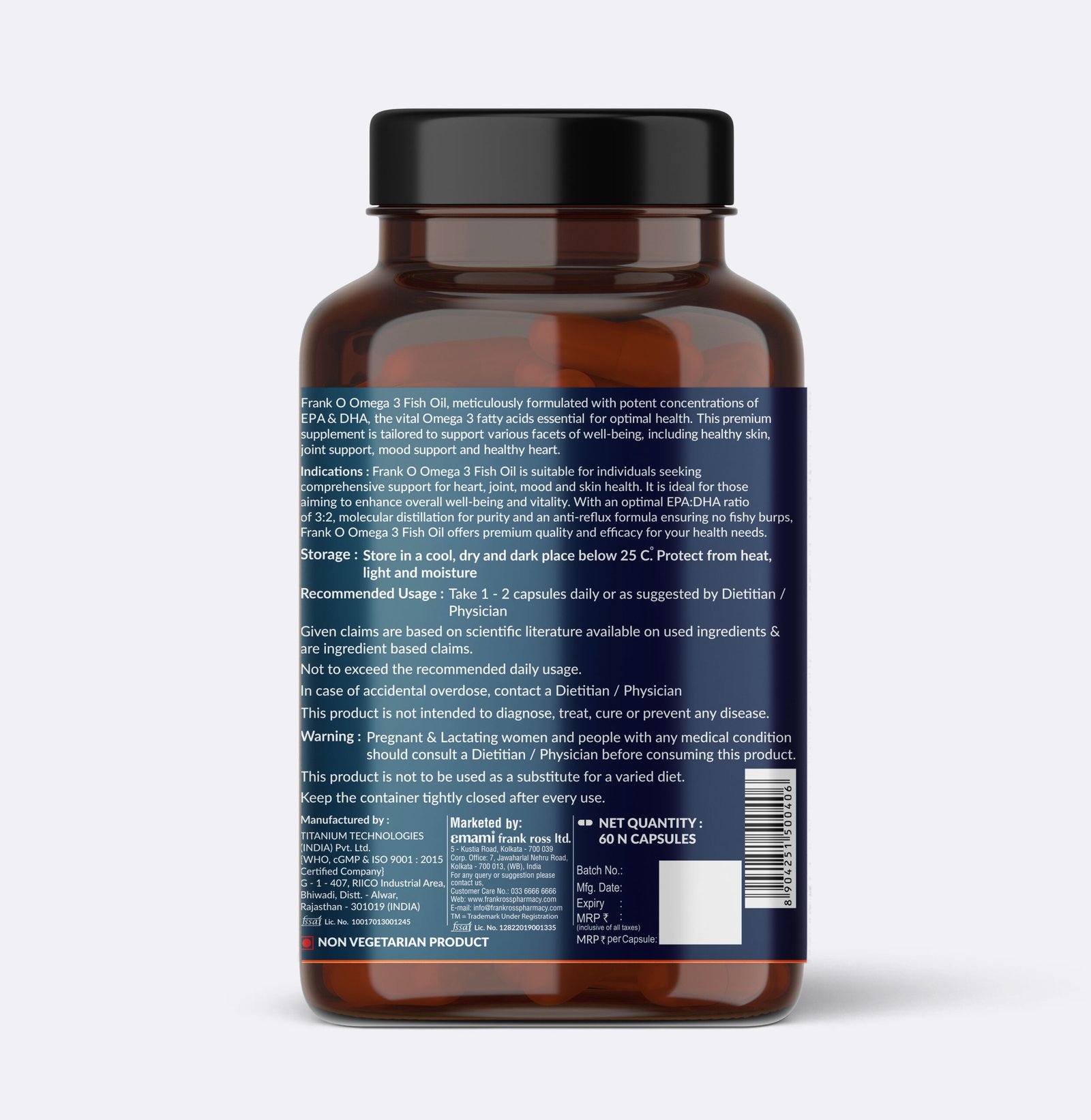 Frank O Fish Oil Omega 3 cap 60's (3)