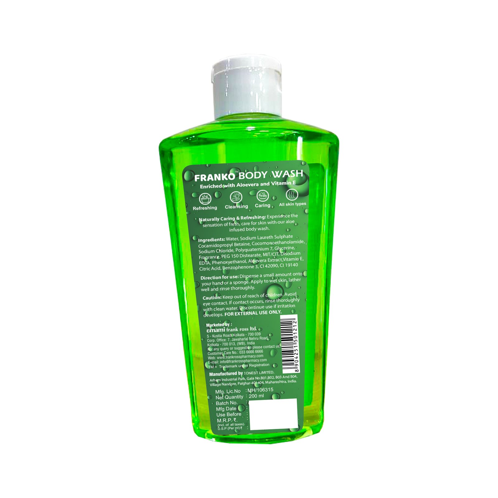 Franko Body Wash Aloevera 002