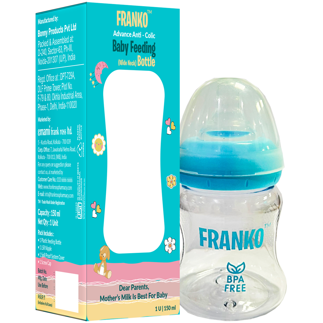 Franko_Baby_Feeding_Bottle_150ml_Wide_Front