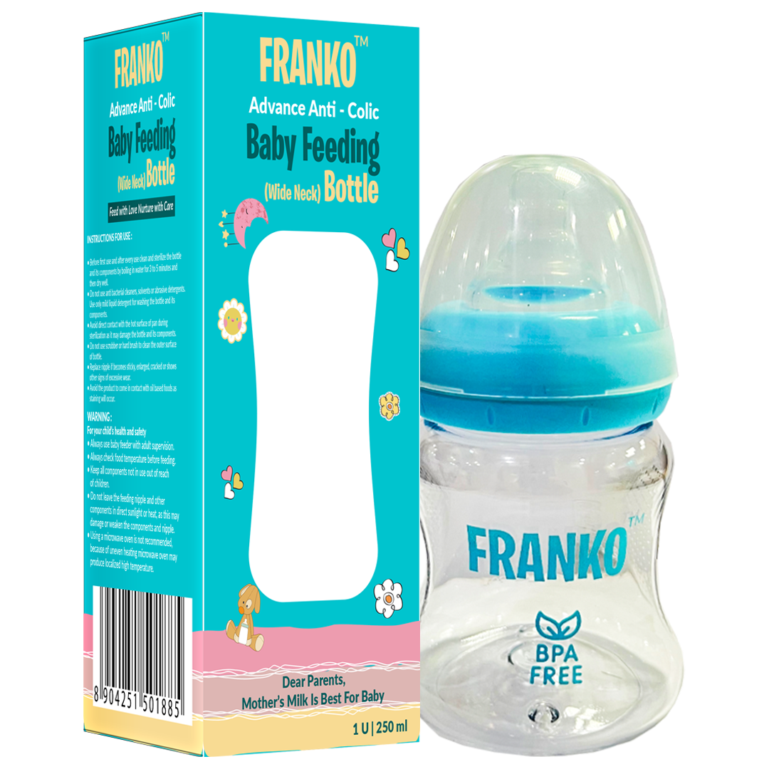 Franko_Baby_Feeding_Bottle_250ml_Wide_Front