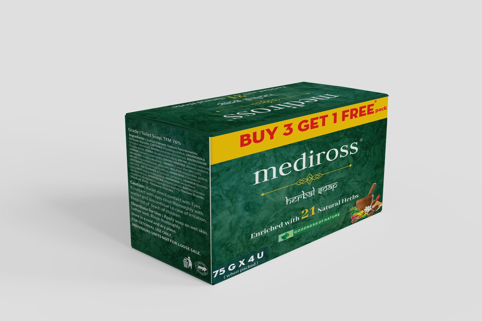 Mediross Herbal soap 75gmx4 (B3 G1) 03