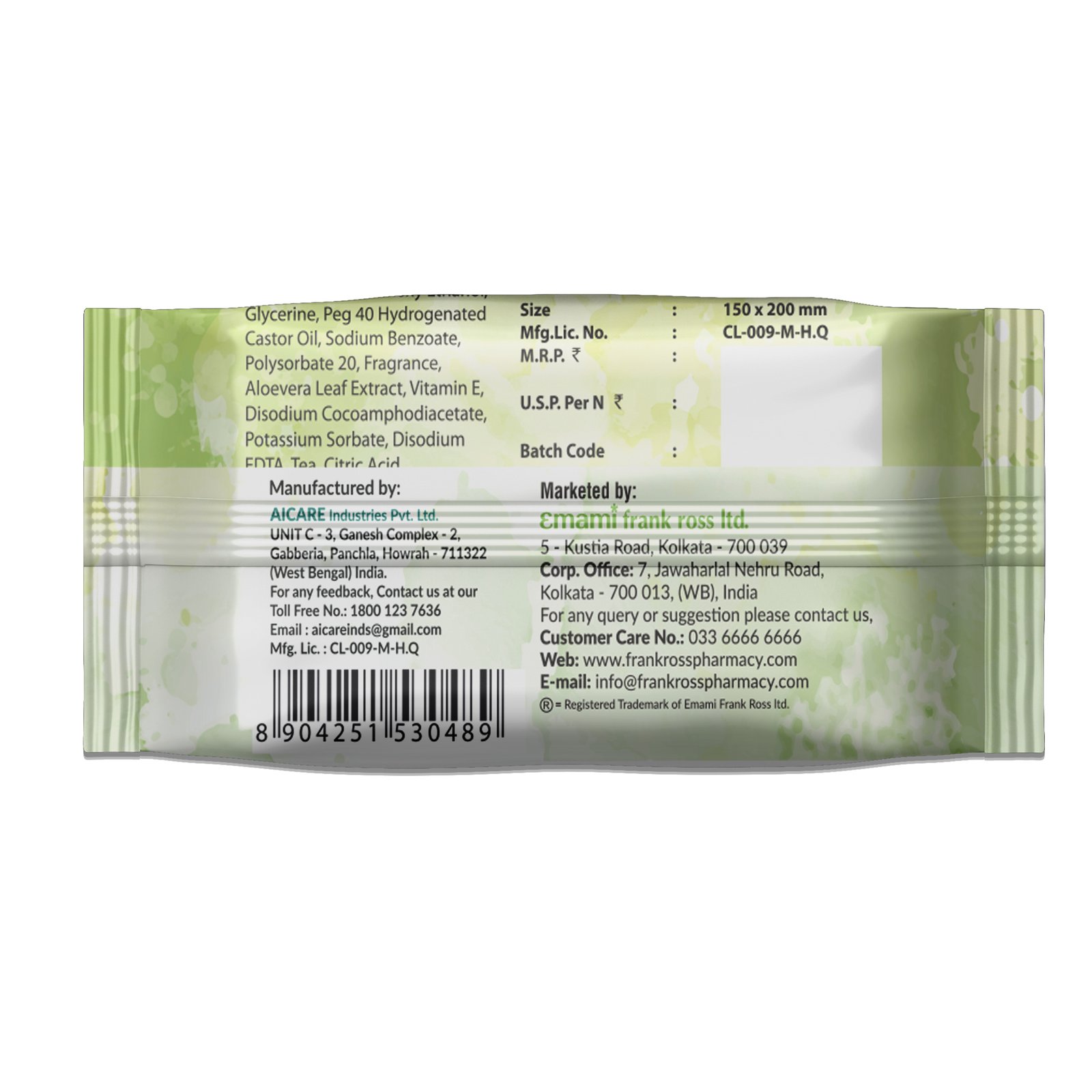 Rosscare wet wipes 30's 1